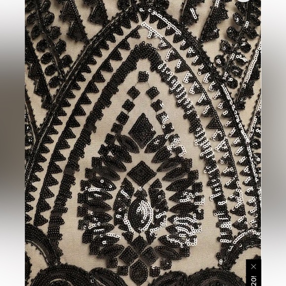 NWT! Lulus Great Beauty Black Beaded Sequin Bodycon Mini Dress - Size L - Picture 2 of 5